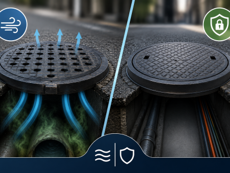 Tampa de Bueiro Ventilada ou Fechada: Qual a Diferença?