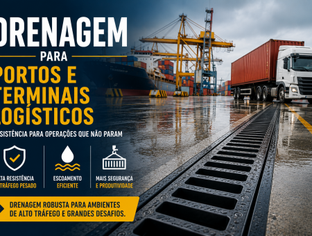 Canaleta de Drenagem para Portos e Terminais Logísticos