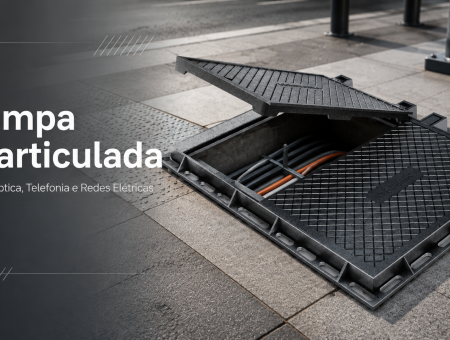 Tampa Biarticulada para Fibra Óptica, Telefonia e Redes Elétricas